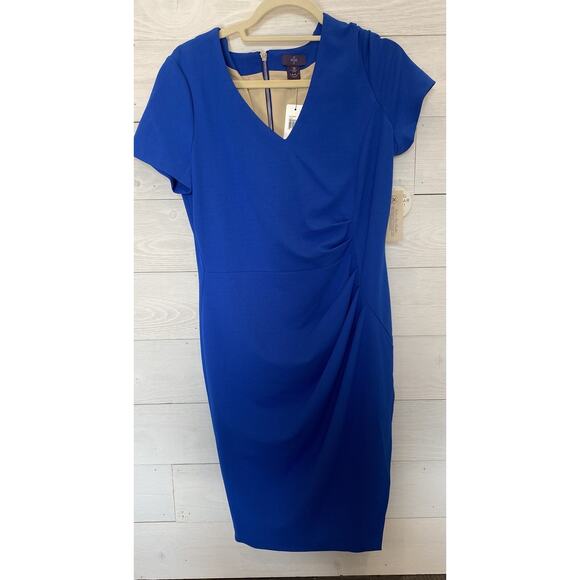 NYDJ Womens Size 10 Slimming Dress NEW Blue Office Career Work Wedding Party - Picture 7 of 14